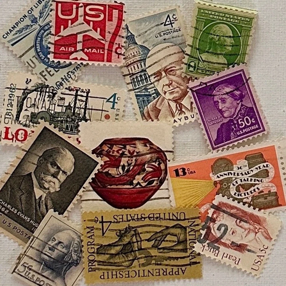 Pack of 50 Antique and Vintage US Postage Stamps